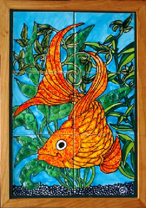 ceramic fish mural