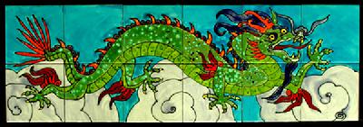 Dragon ceramic tile mural
